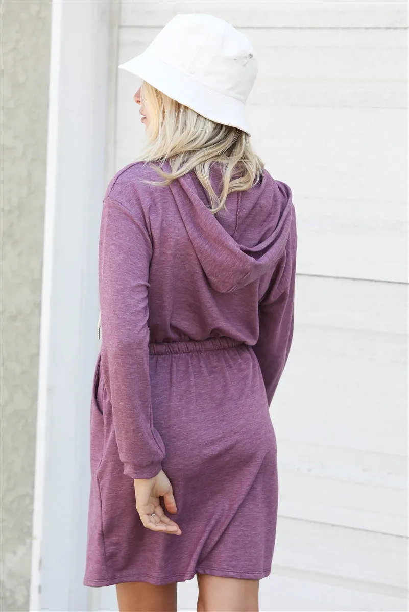 Plum Long Sleeved Mini Dress