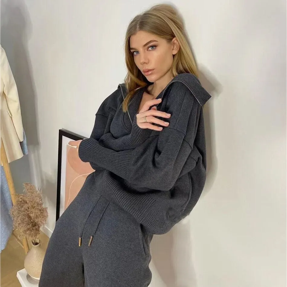 Pullover High Waist Pants Casual Set
