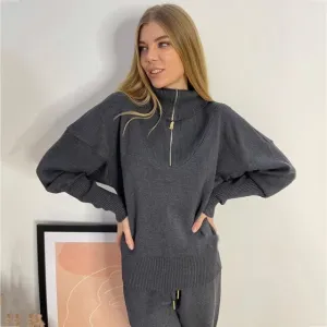 Pullover High Waist Pants Casual Set