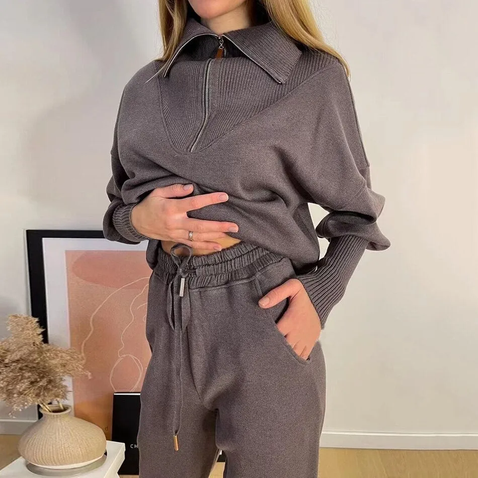 Pullover High Waist Pants Casual Set