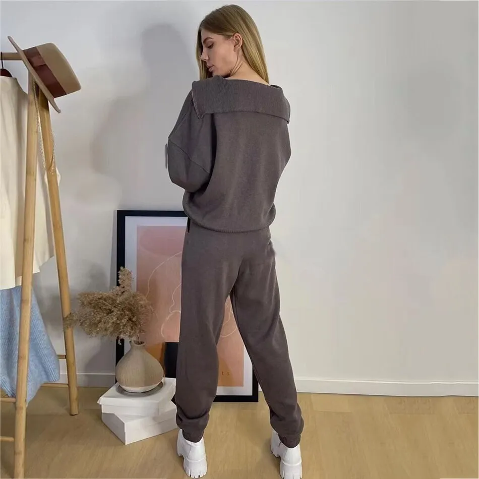 Pullover High Waist Pants Casual Set