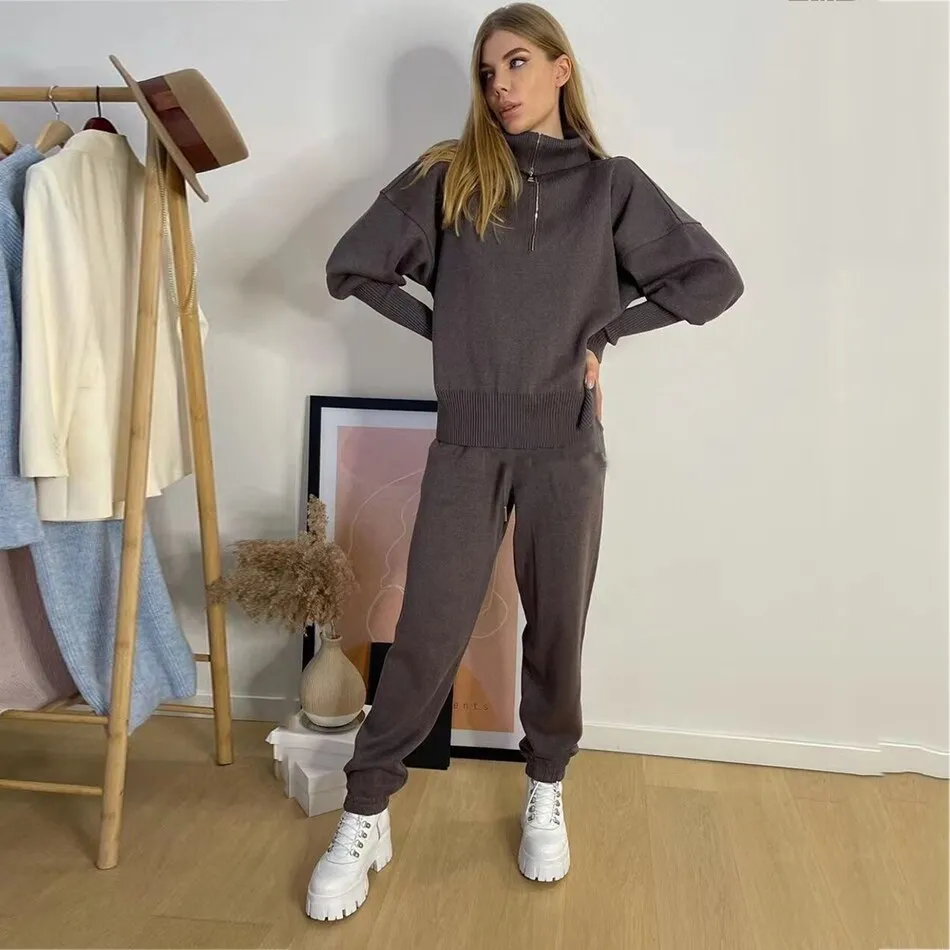 Pullover High Waist Pants Casual Set