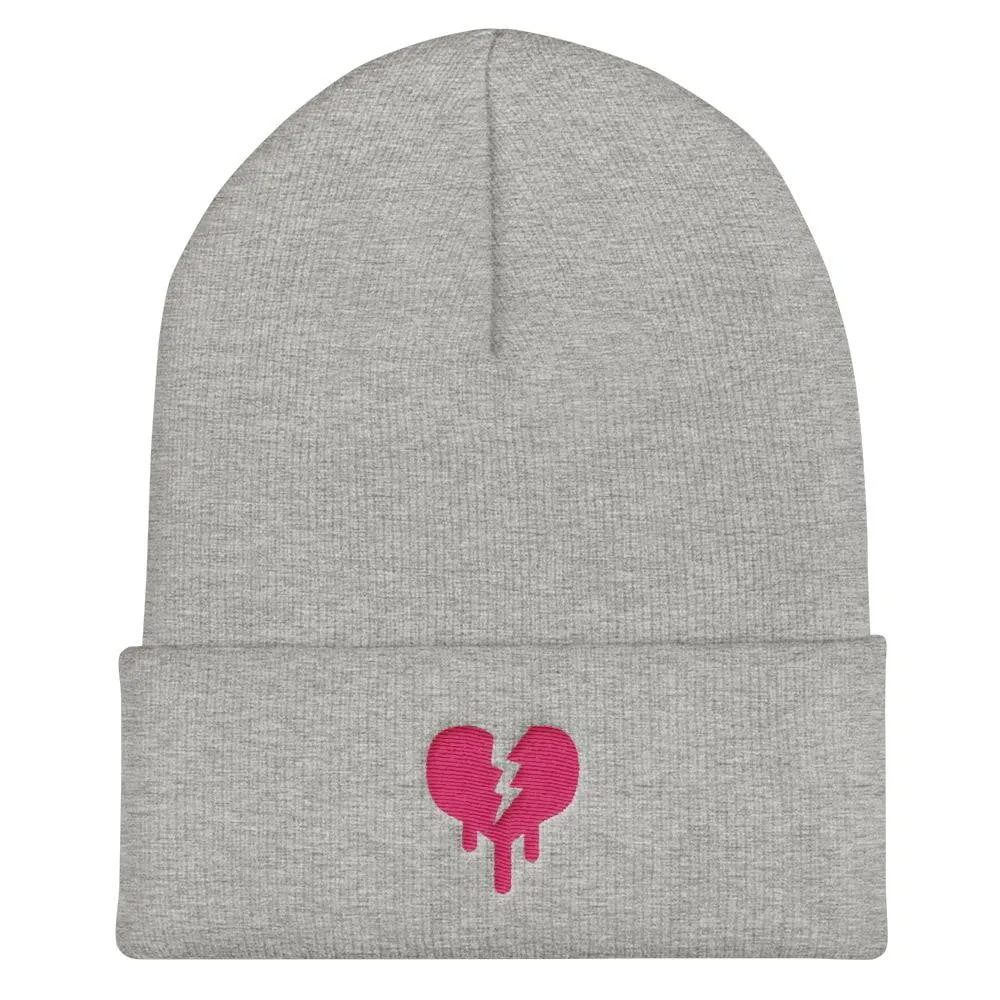 "Broken heart" Cuffed Beanie design by Hero.
