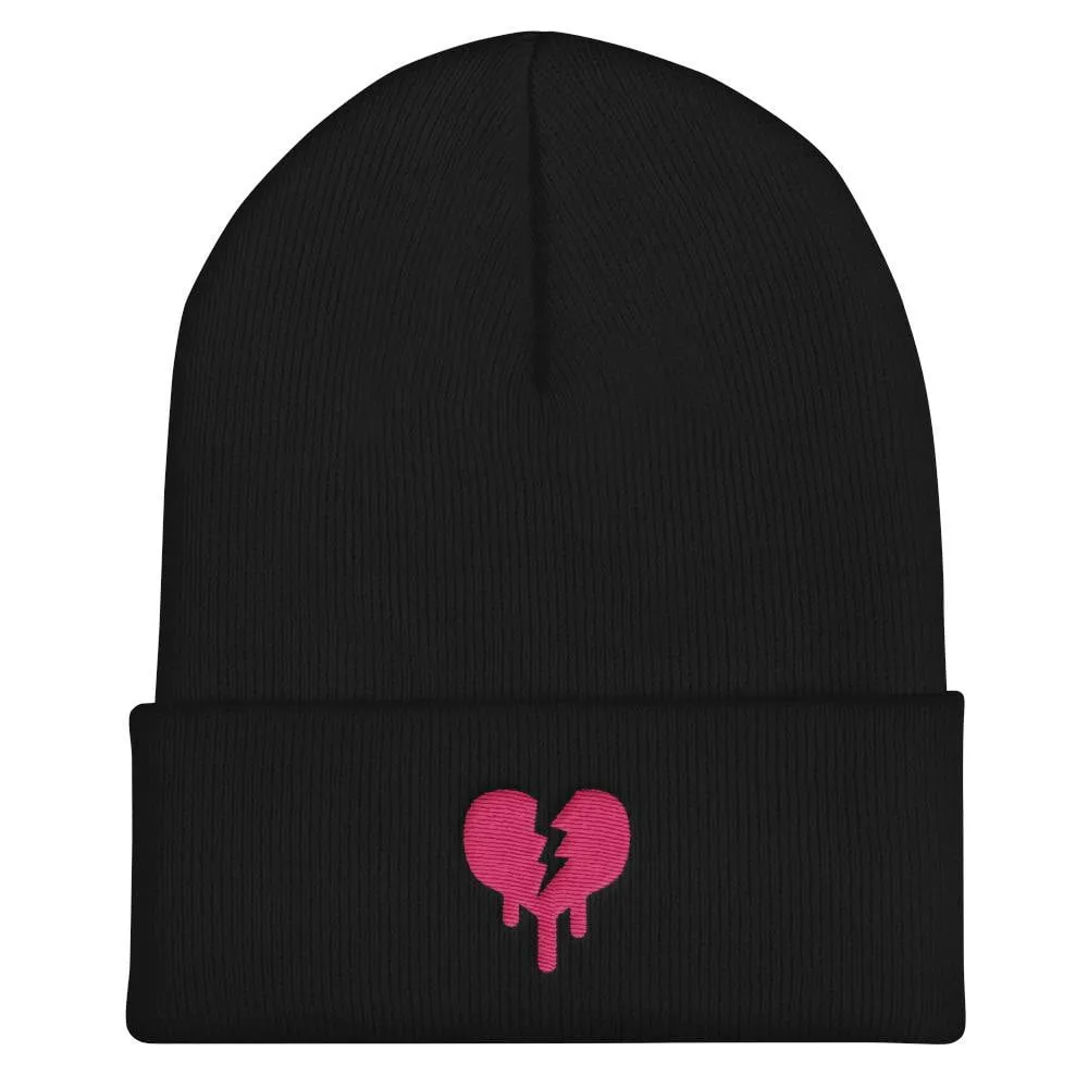 "Broken heart" Cuffed Beanie design by Hero.