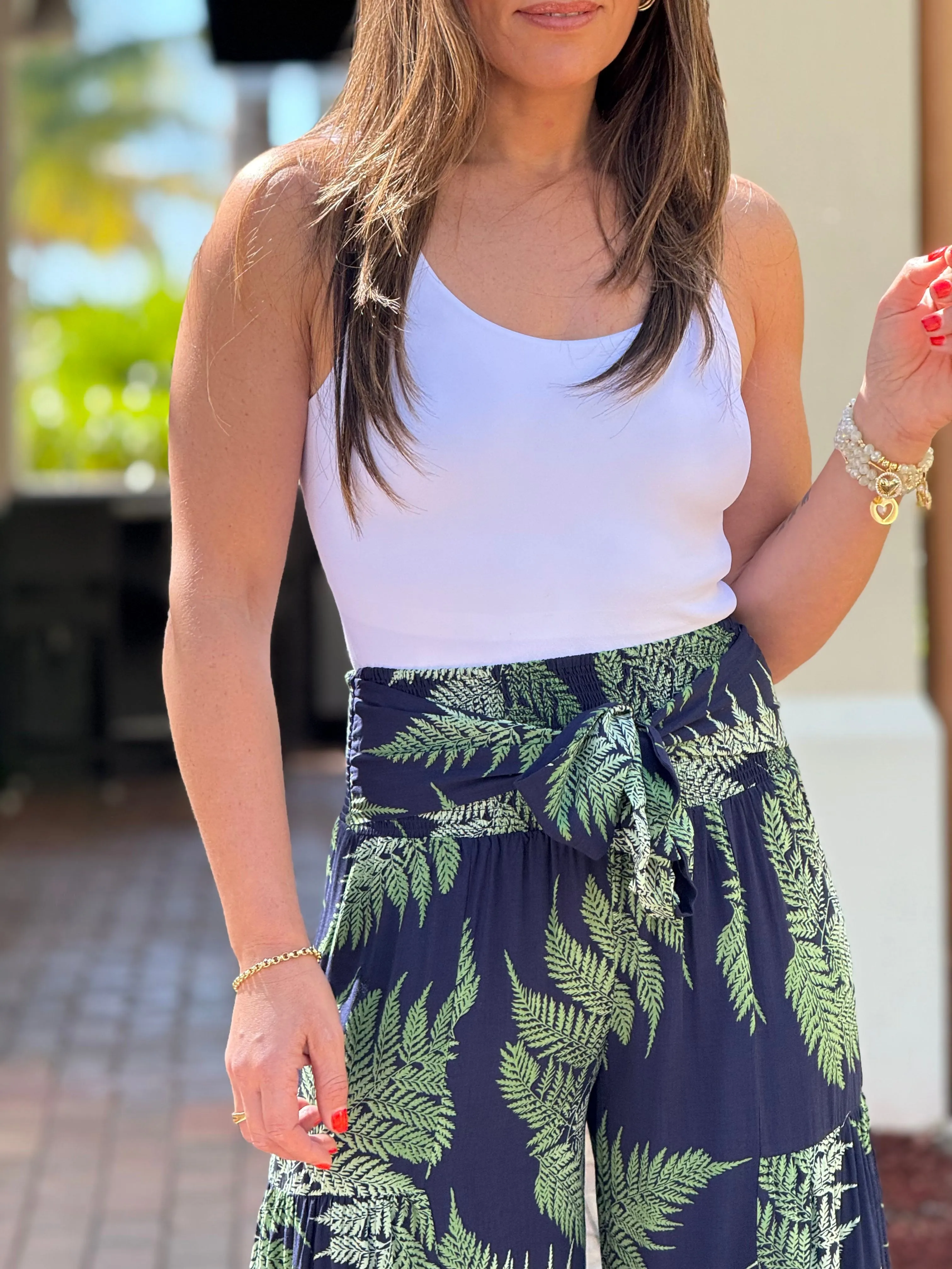 "Josey" High Waisted Printed Wide leg Pants