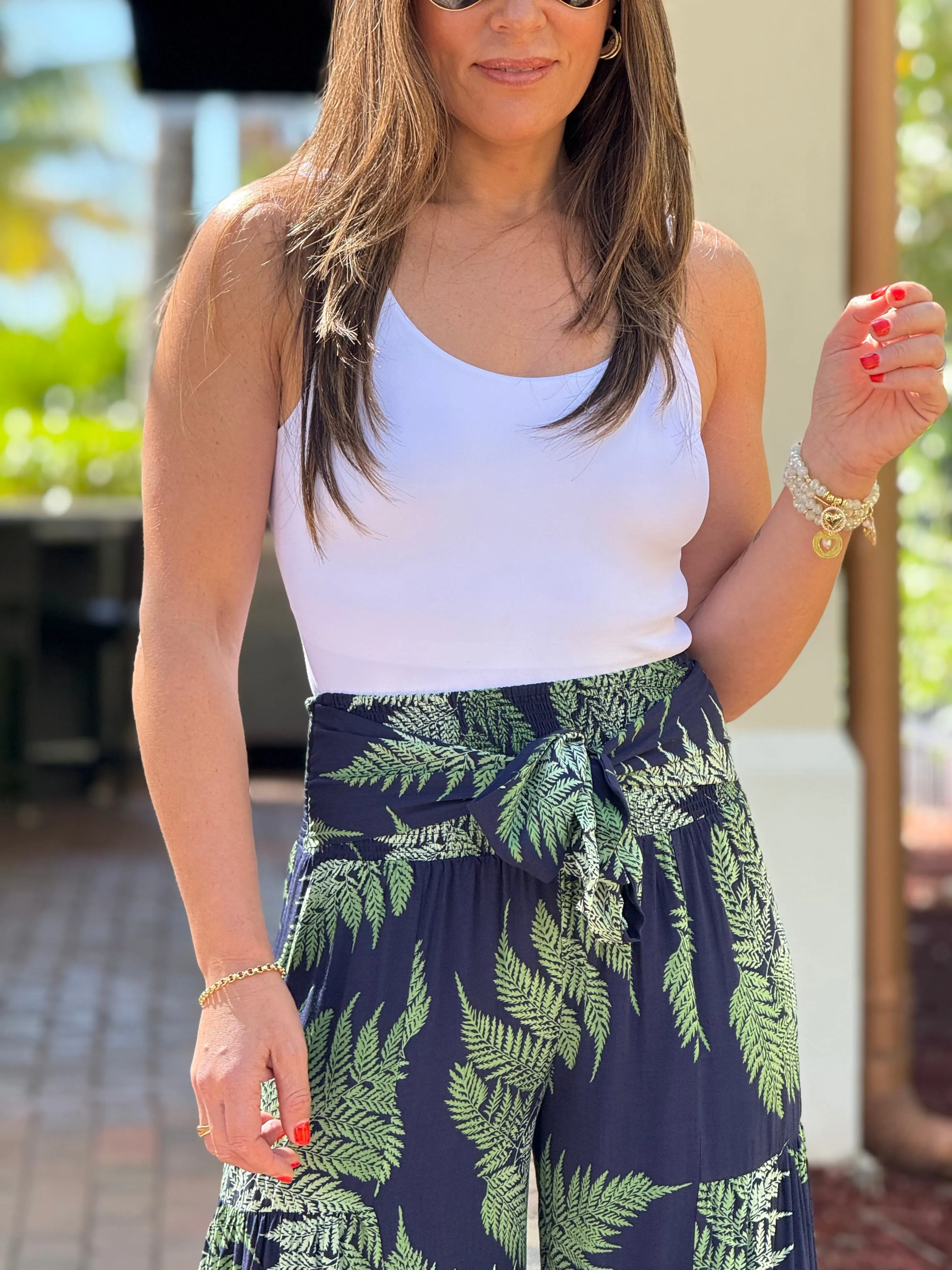 "Josey" High Waisted Printed Wide leg Pants