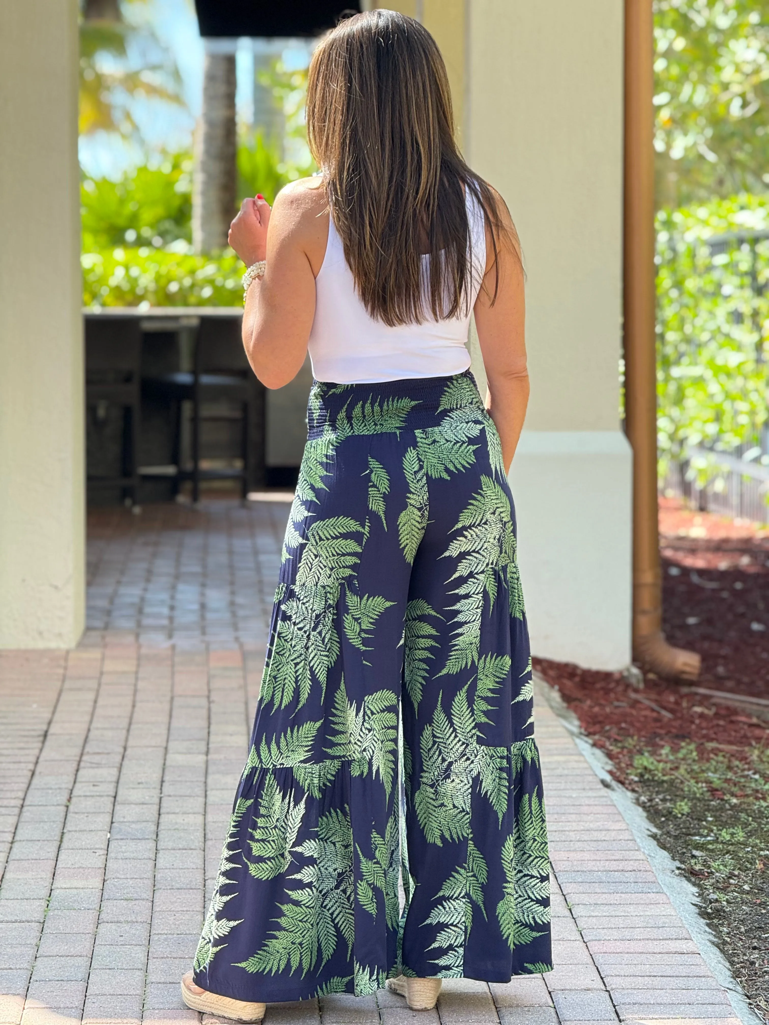 "Josey" High Waisted Printed Wide leg Pants