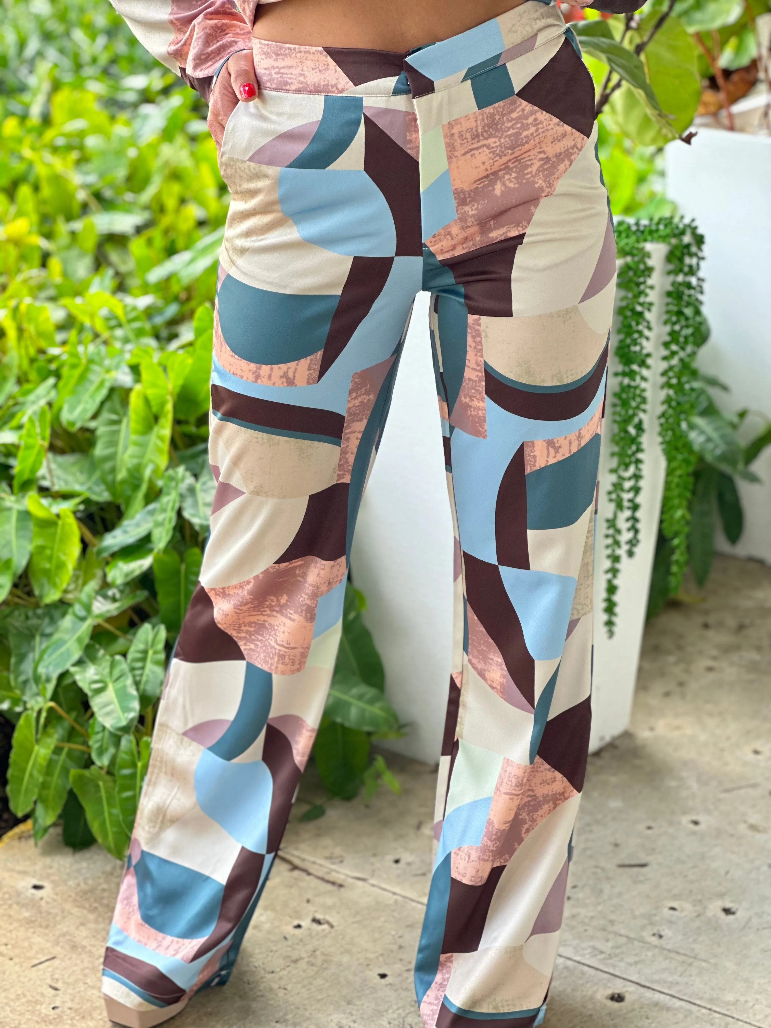 "Lucia" Printed Blazer And Pants Set