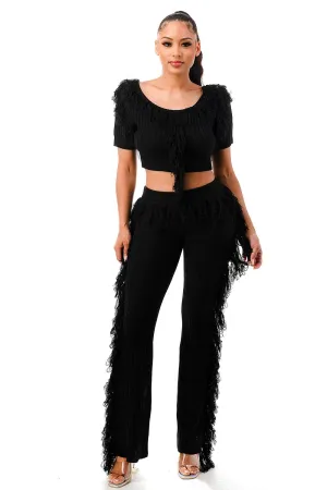 "So Sexy" Fringe Pants Set