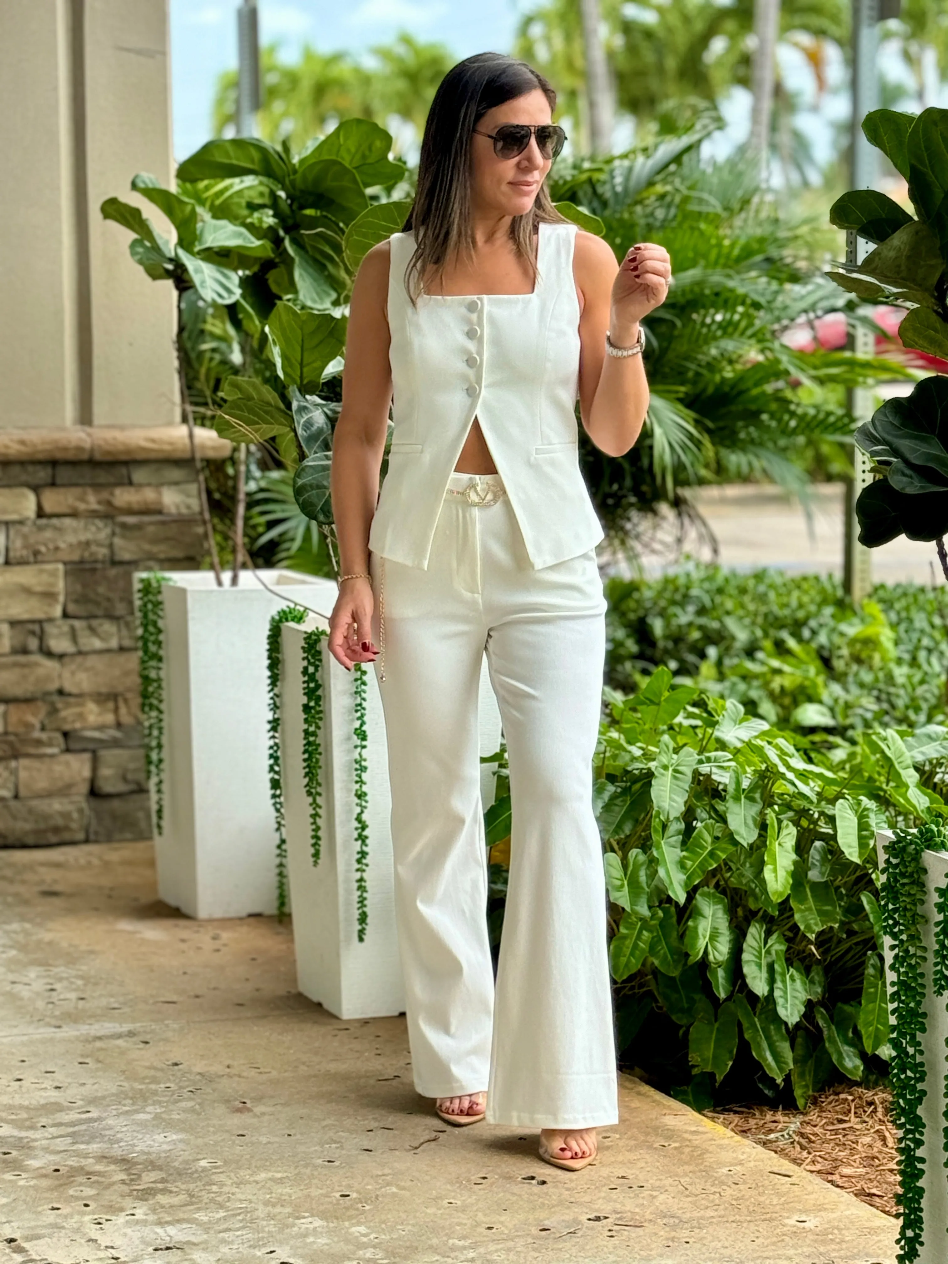 "Sophie" Sleeveless Vest And Matching Pants Set