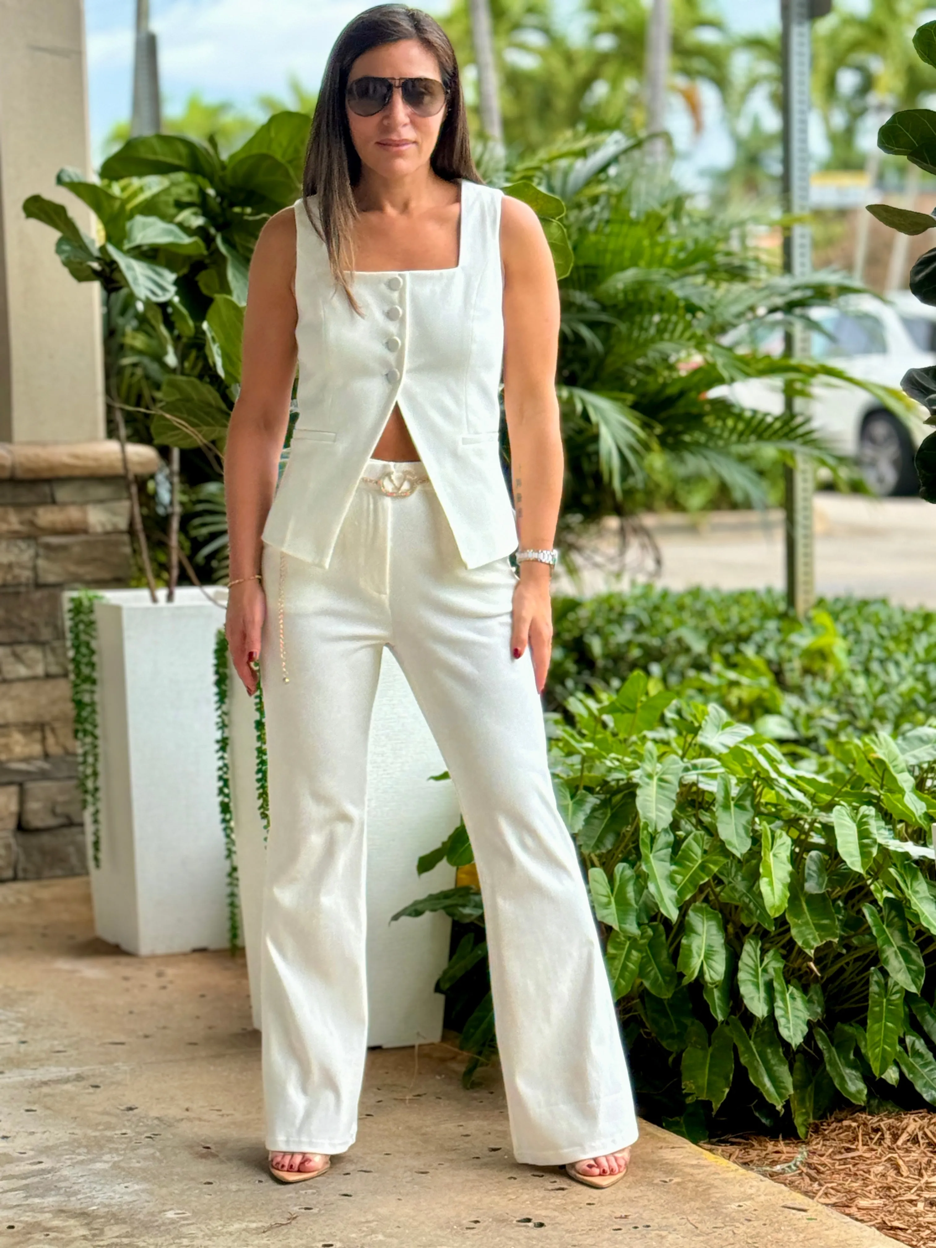 "Sophie" Sleeveless Vest And Matching Pants Set