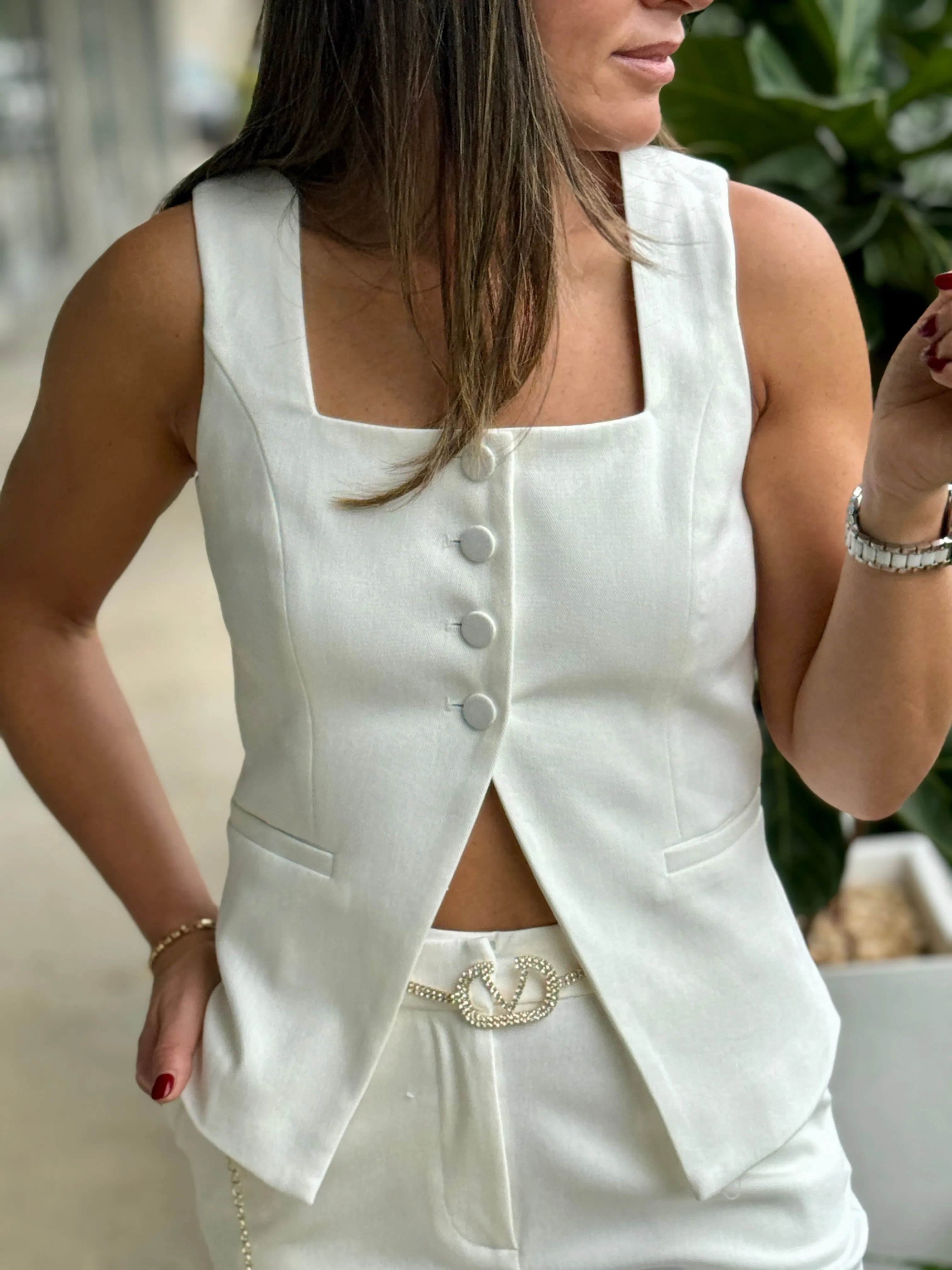 "Sophie" Sleeveless Vest And Matching Pants Set