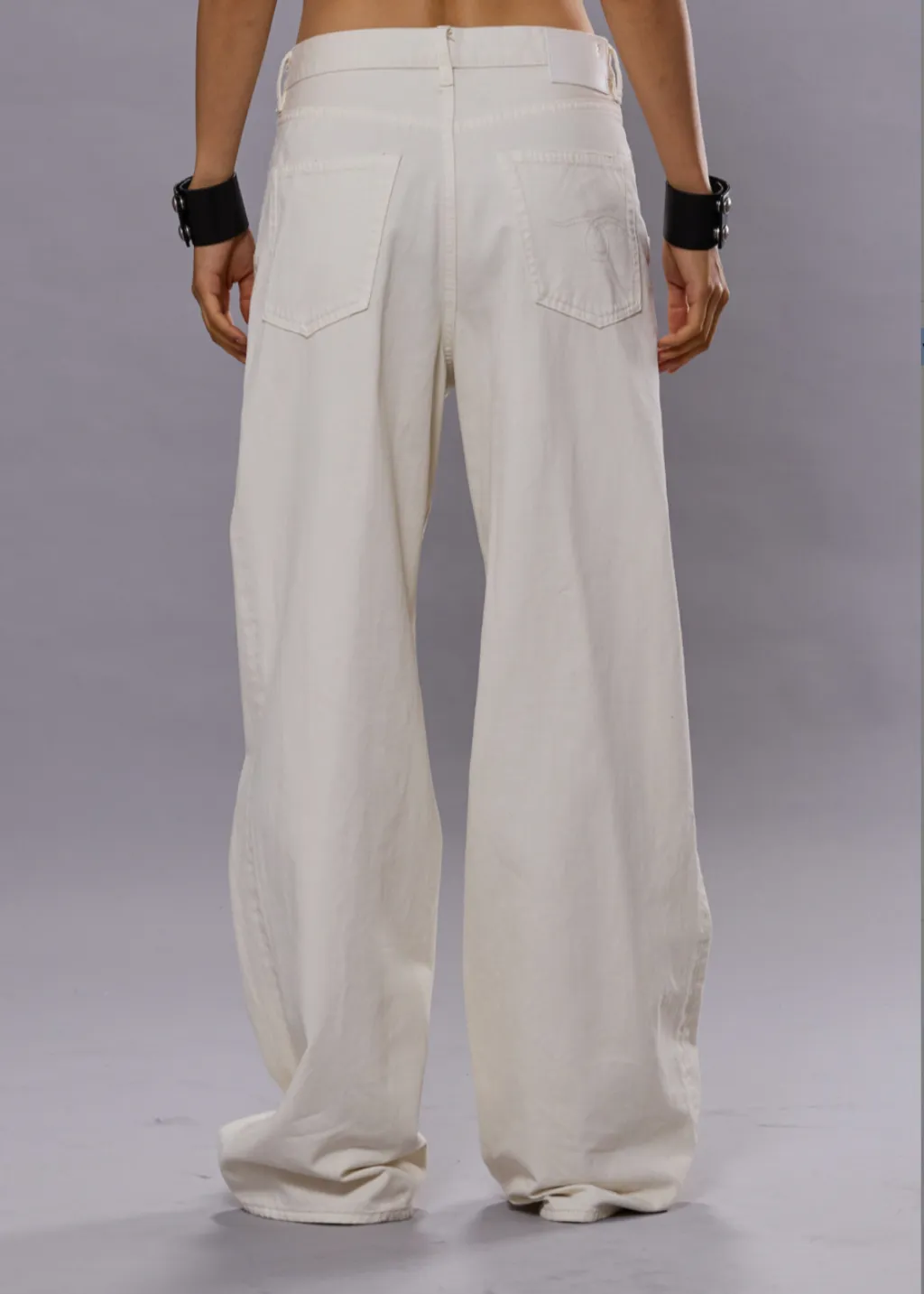 R13 Damon Pleated Jean in White