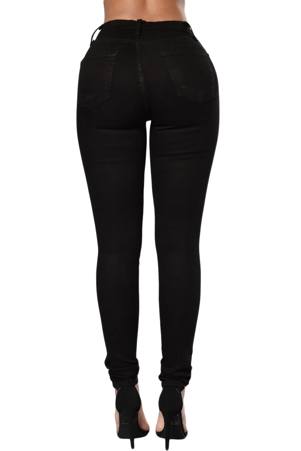Rayla Slit Knee Denim Pants Plus