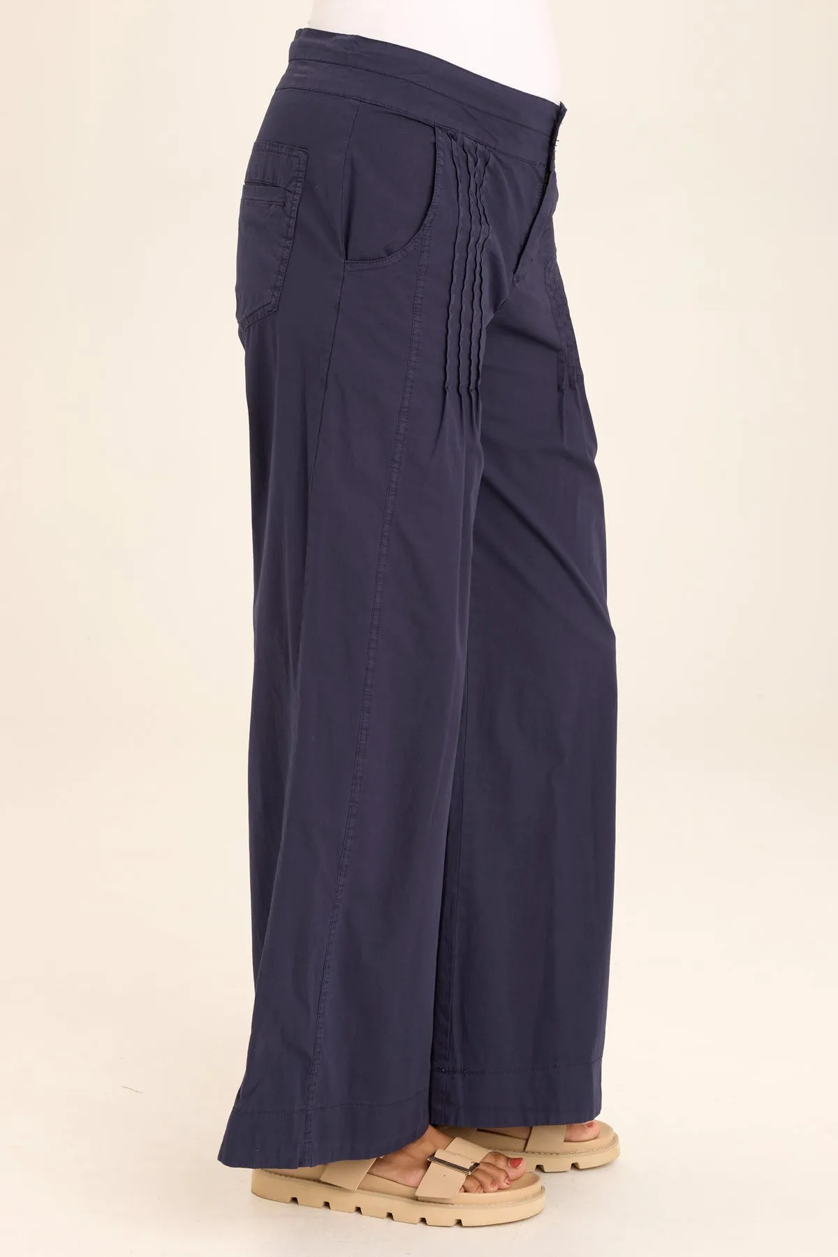 Rebecca Stretch Poplin Pleated Pant