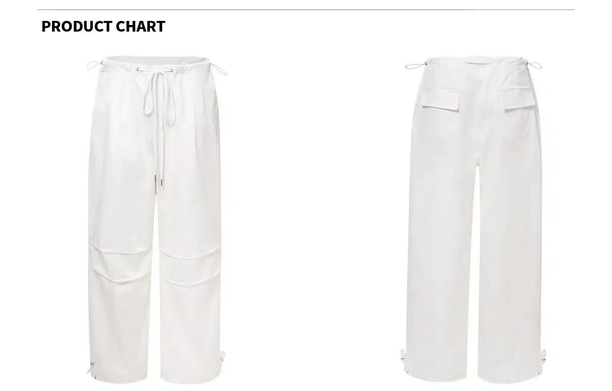 Relaxed Fit Drawstring Casual Pants