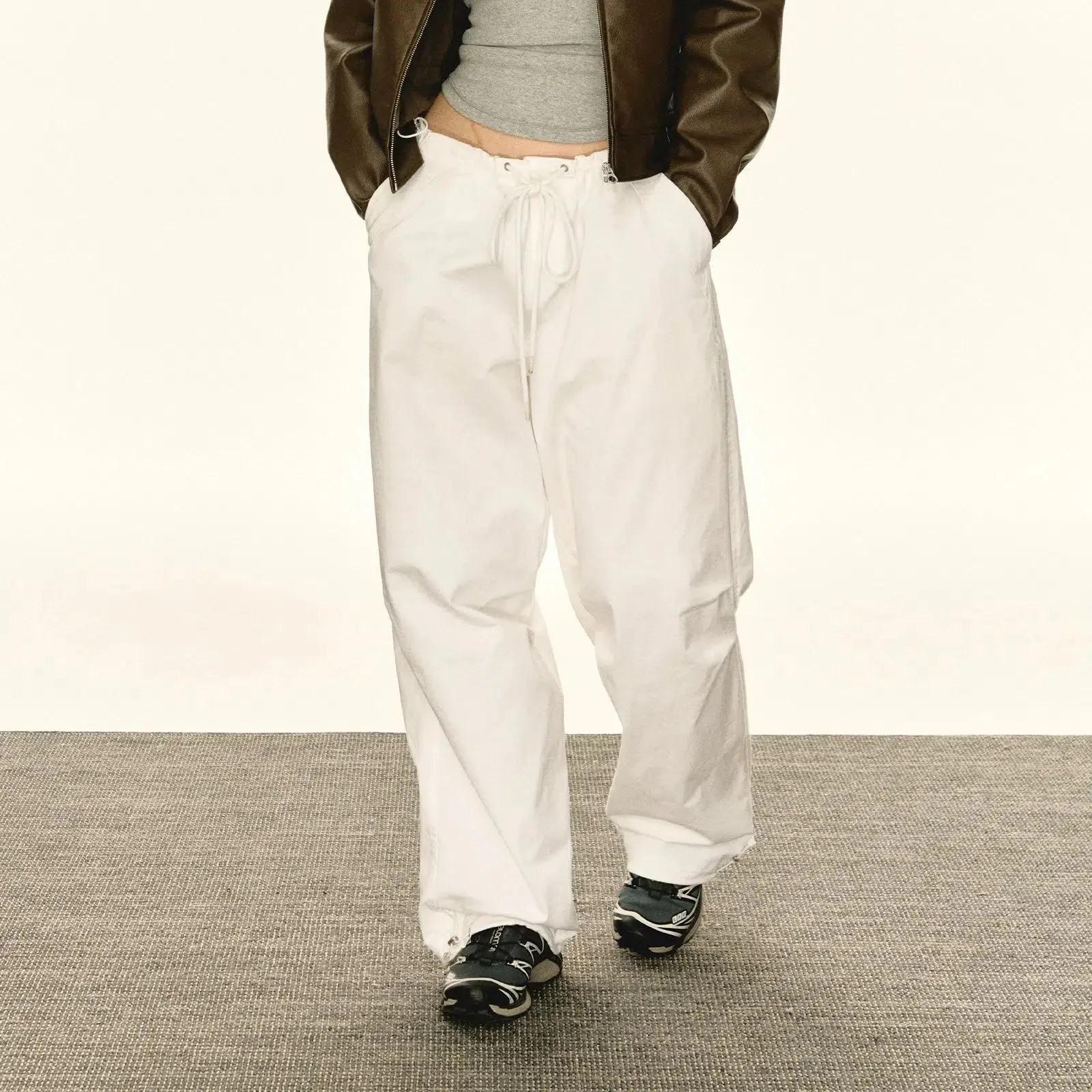 Relaxed Fit Drawstring Casual Pants