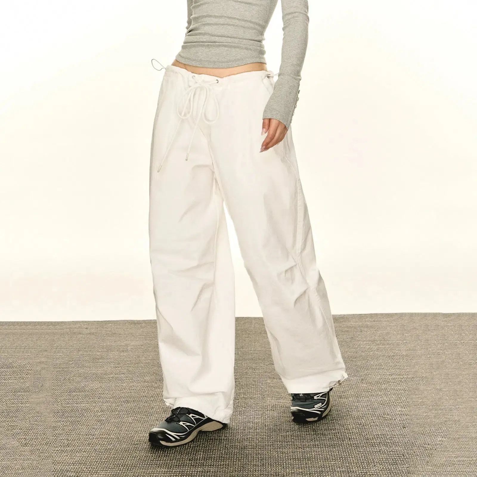 Relaxed Fit Drawstring Casual Pants