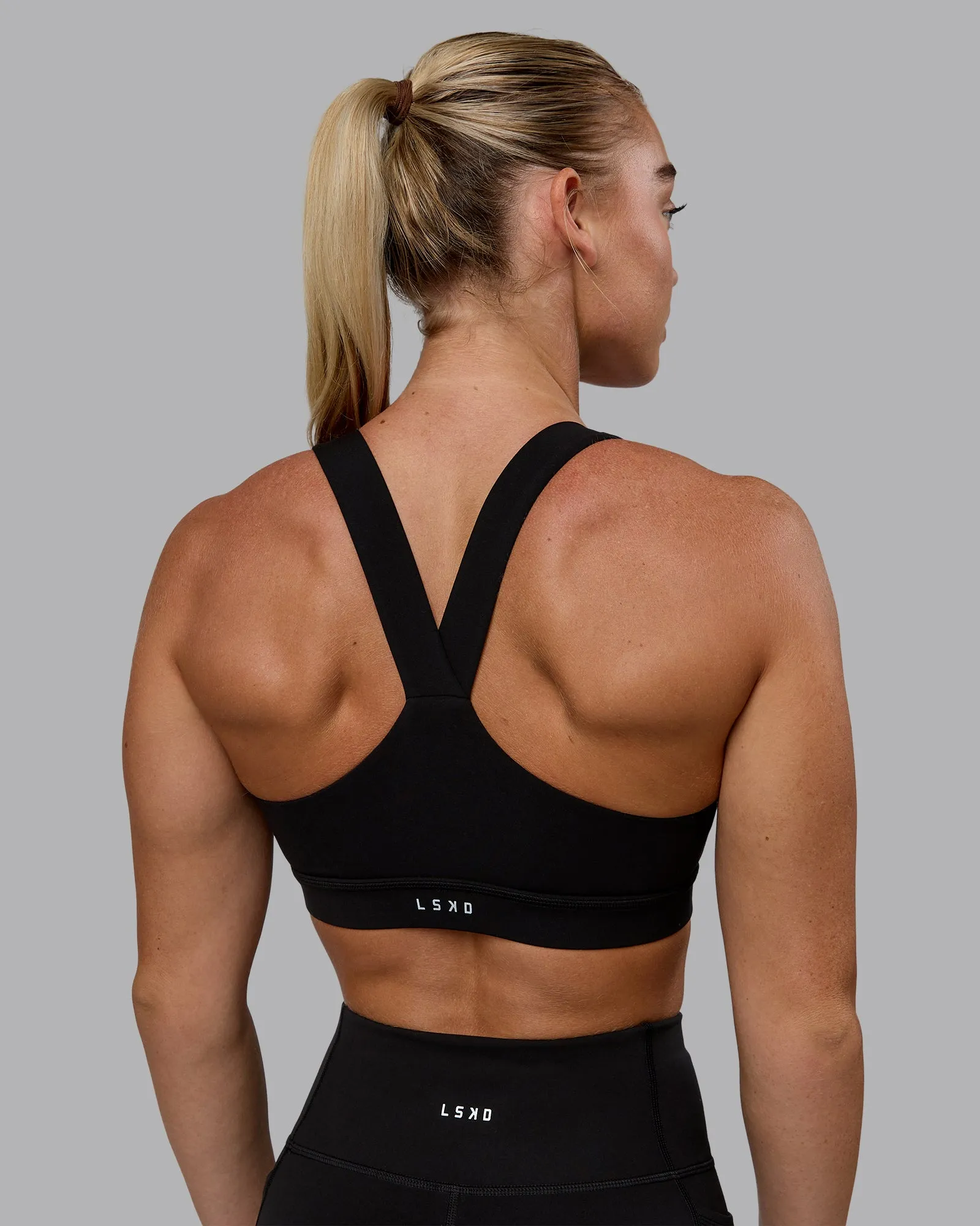 Rep Sports Bra - Black-Bubblegum