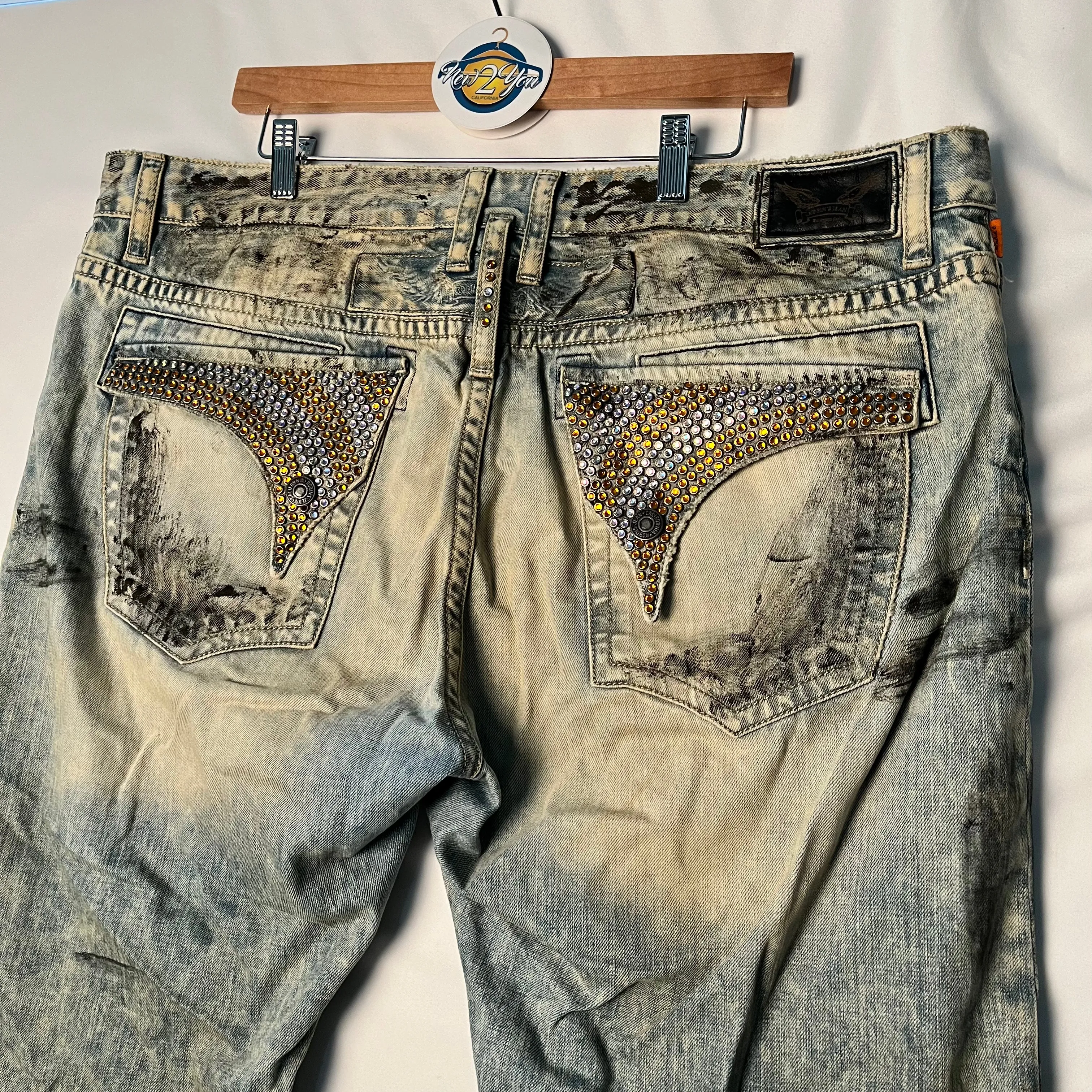 Robin's Jeans Long Flap Dirty Wash Jeans