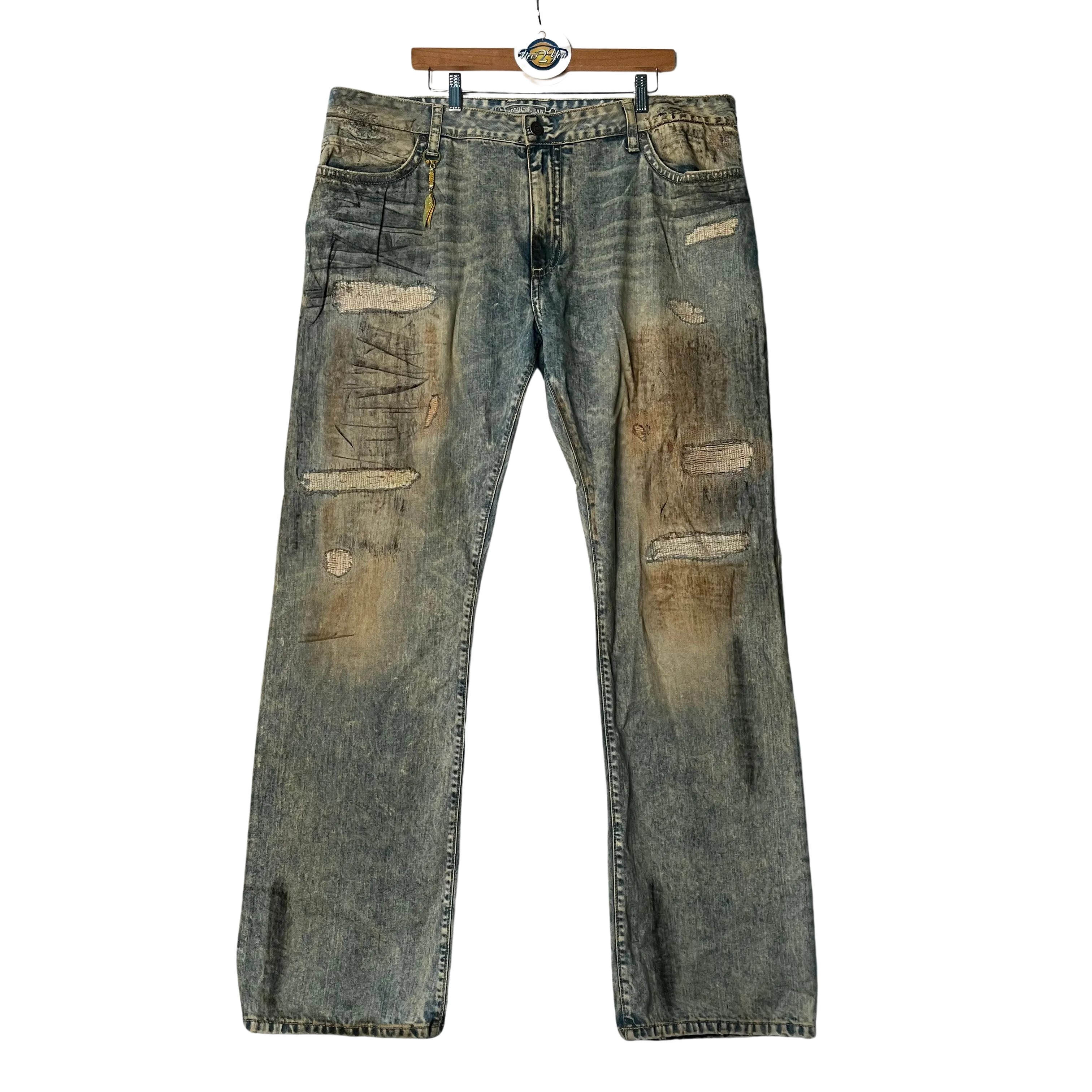 Robin's Jeans Long Flap Dirty Wash Jeans