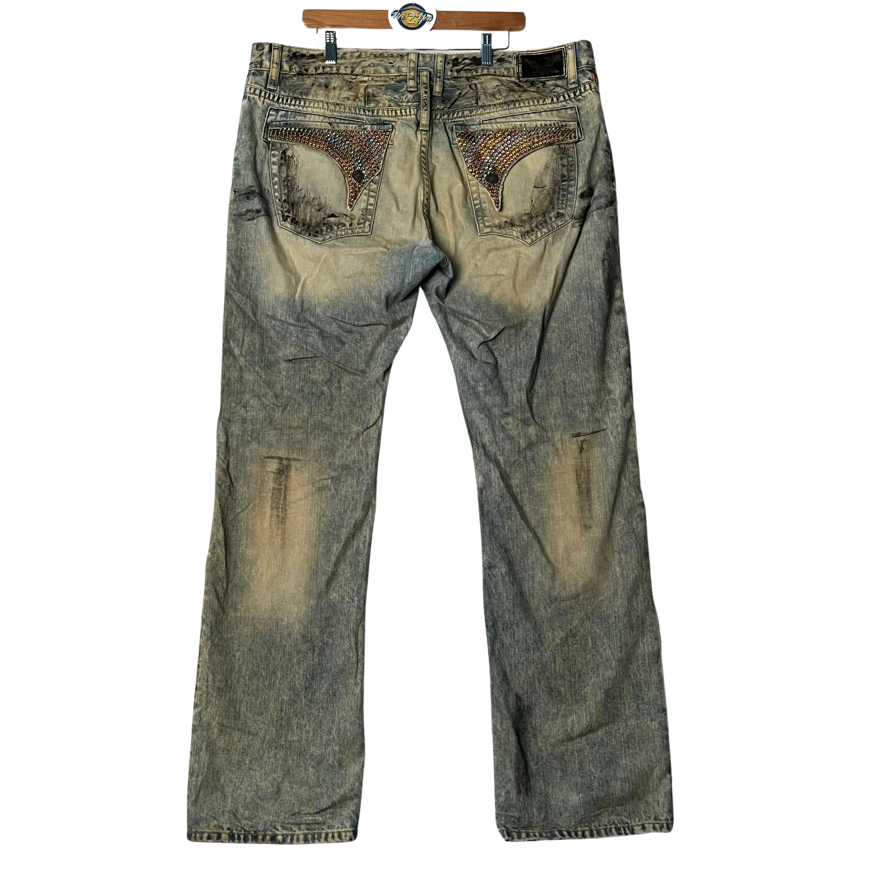 Robin's Jeans Long Flap Dirty Wash Jeans