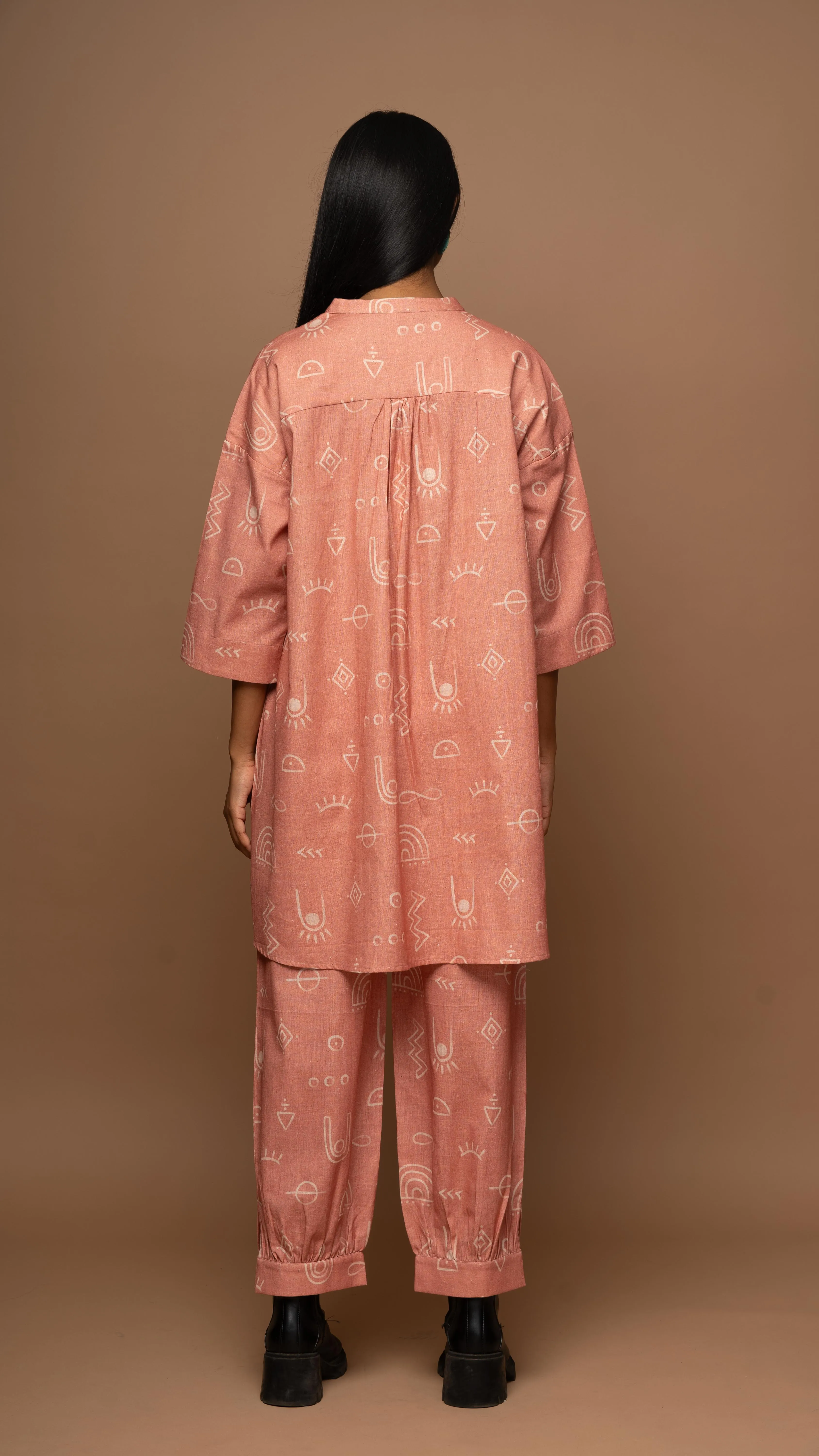 Rose Gold Allure Co-ord Pants Set in As boho as it gets Pattern