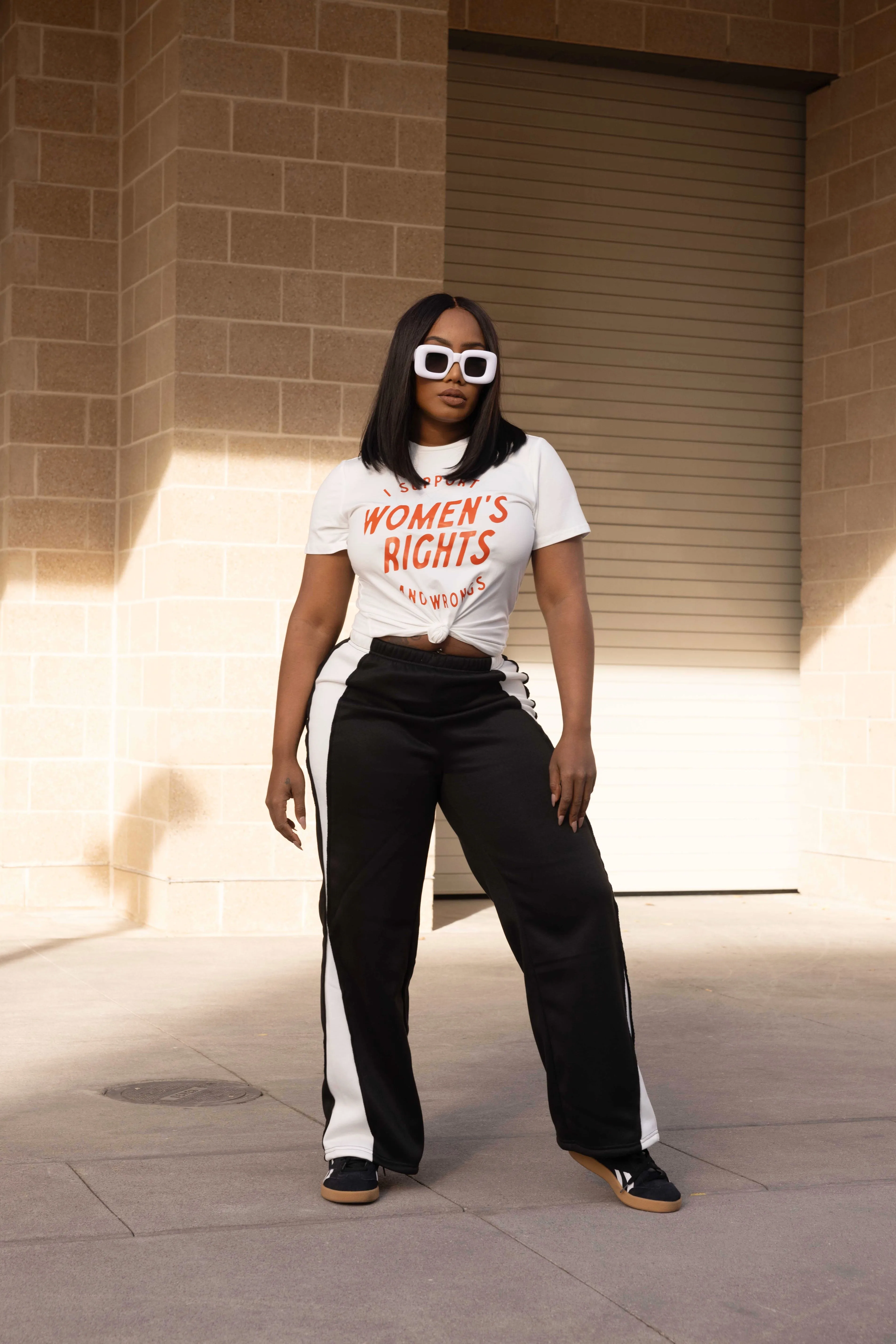 RUN THE RACE COLOR CONTRAST CASUAL PANTS- BLACK/GREY