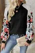 Ryelan Floral Patchwork Long Sleeve Ribbed Blouse