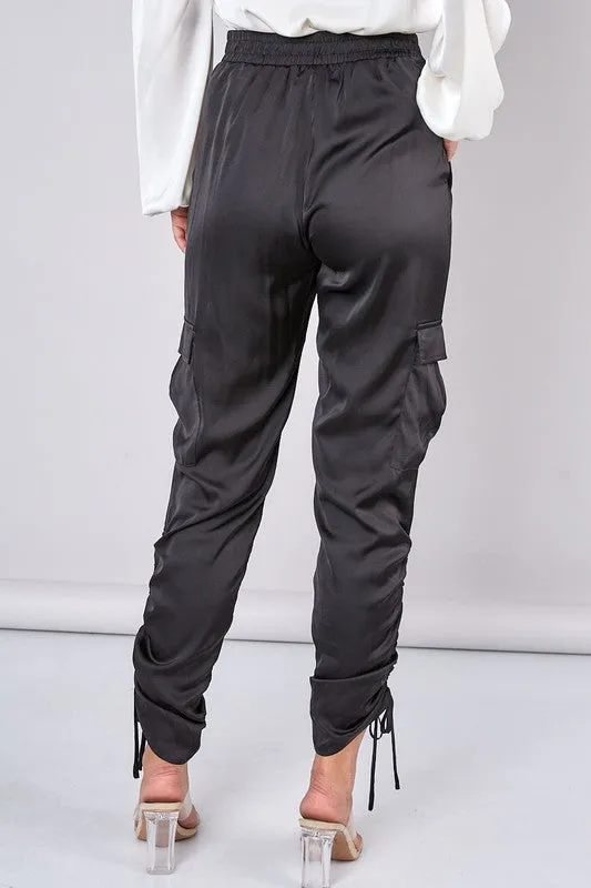 Satin Cargo Pants