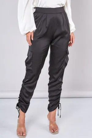 Satin Cargo Pants