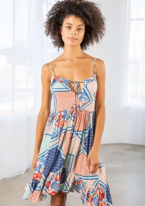 Say Anything Patchwork Mini Dress
