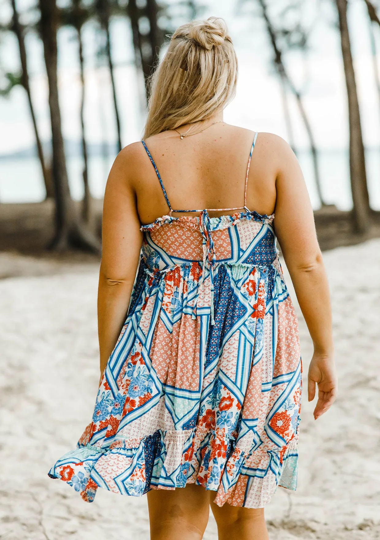 Say Anything Patchwork Mini Dress