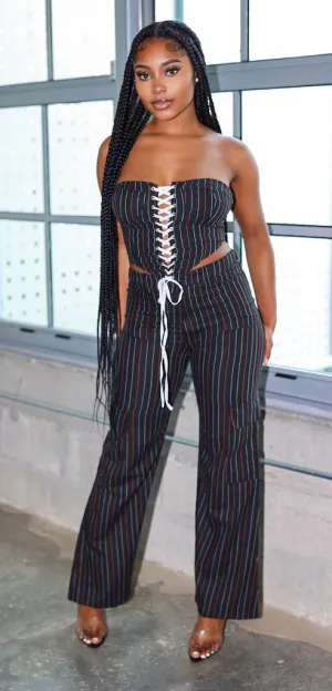 Scarlet Pants Set (Denim Black)