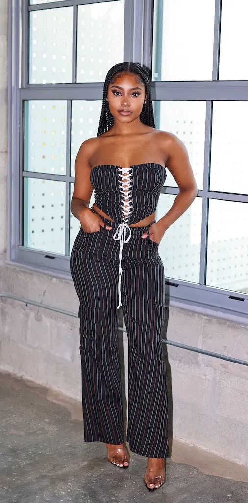Scarlet Pants Set (Denim Black)