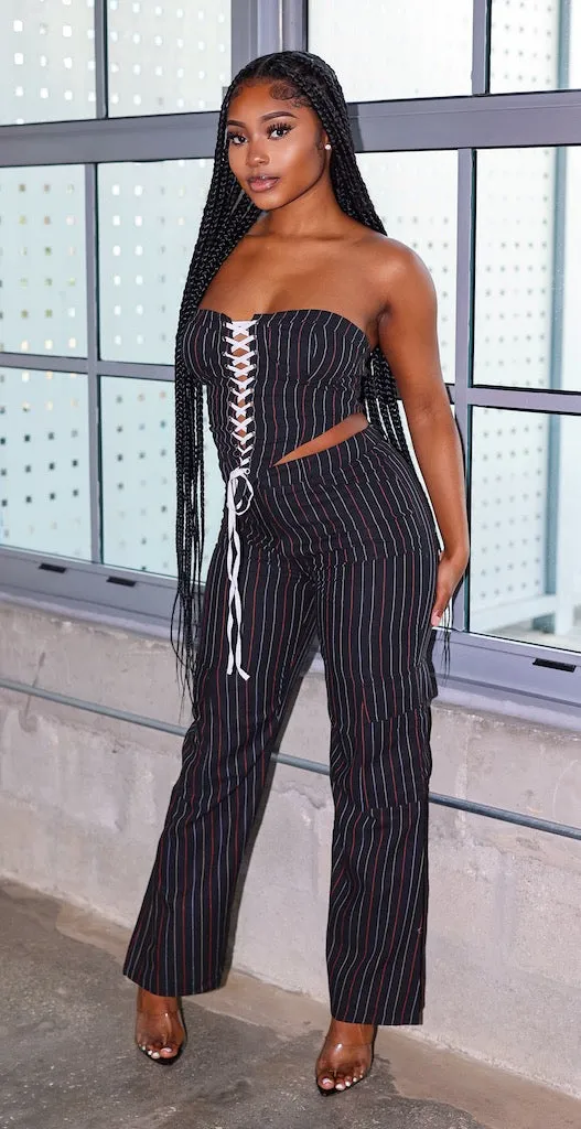 Scarlet Pants Set (Denim Black)