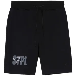 SCRIPT EMBROIDERED SWEATSHORT (BLACK)