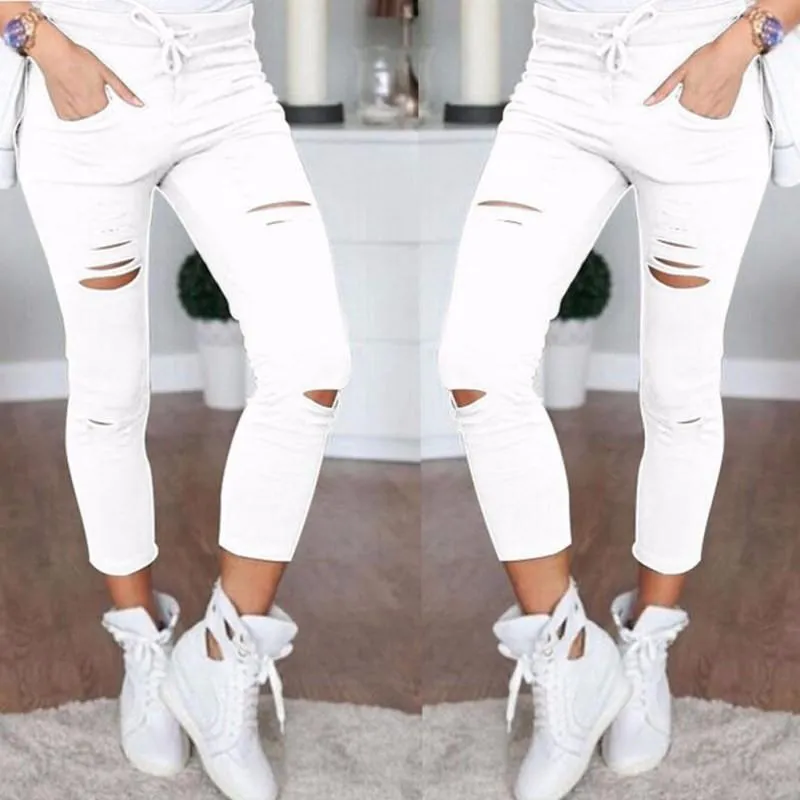 Shredded Denim Pants