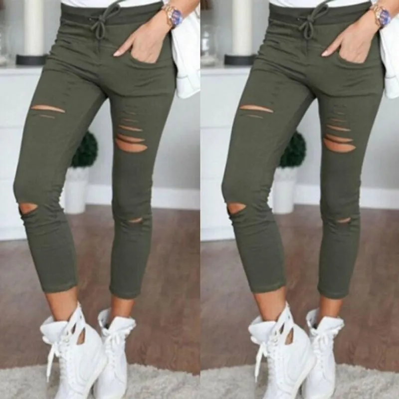 Shredded Denim Pants