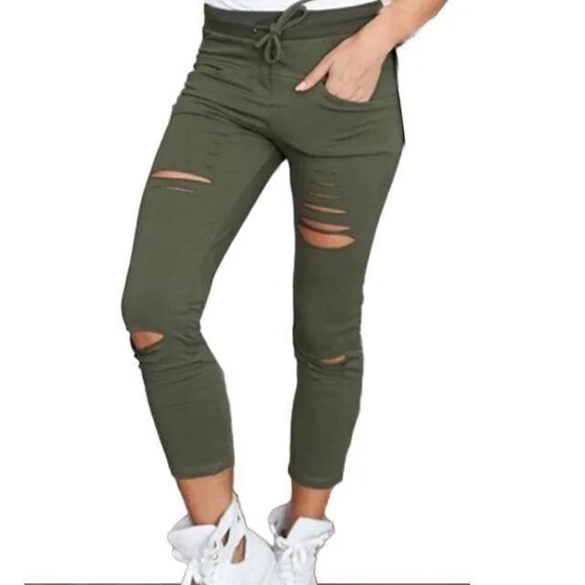 Shredded Denim Pants