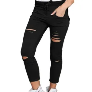 Shredded Denim Pants