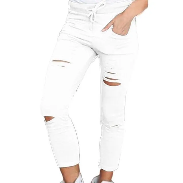 Shredded Denim Pants