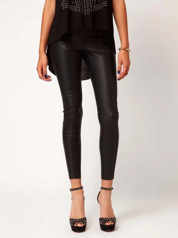 skinny punk leather leggings