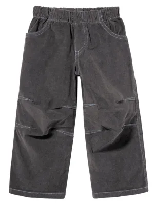 Soft Stretch Cord Pants With Knee Articulation - Contrast Stitch | Charcoal