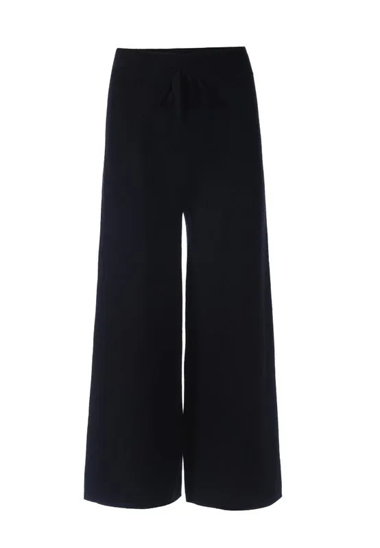 Solid Casual Drawstring Cropped Pants