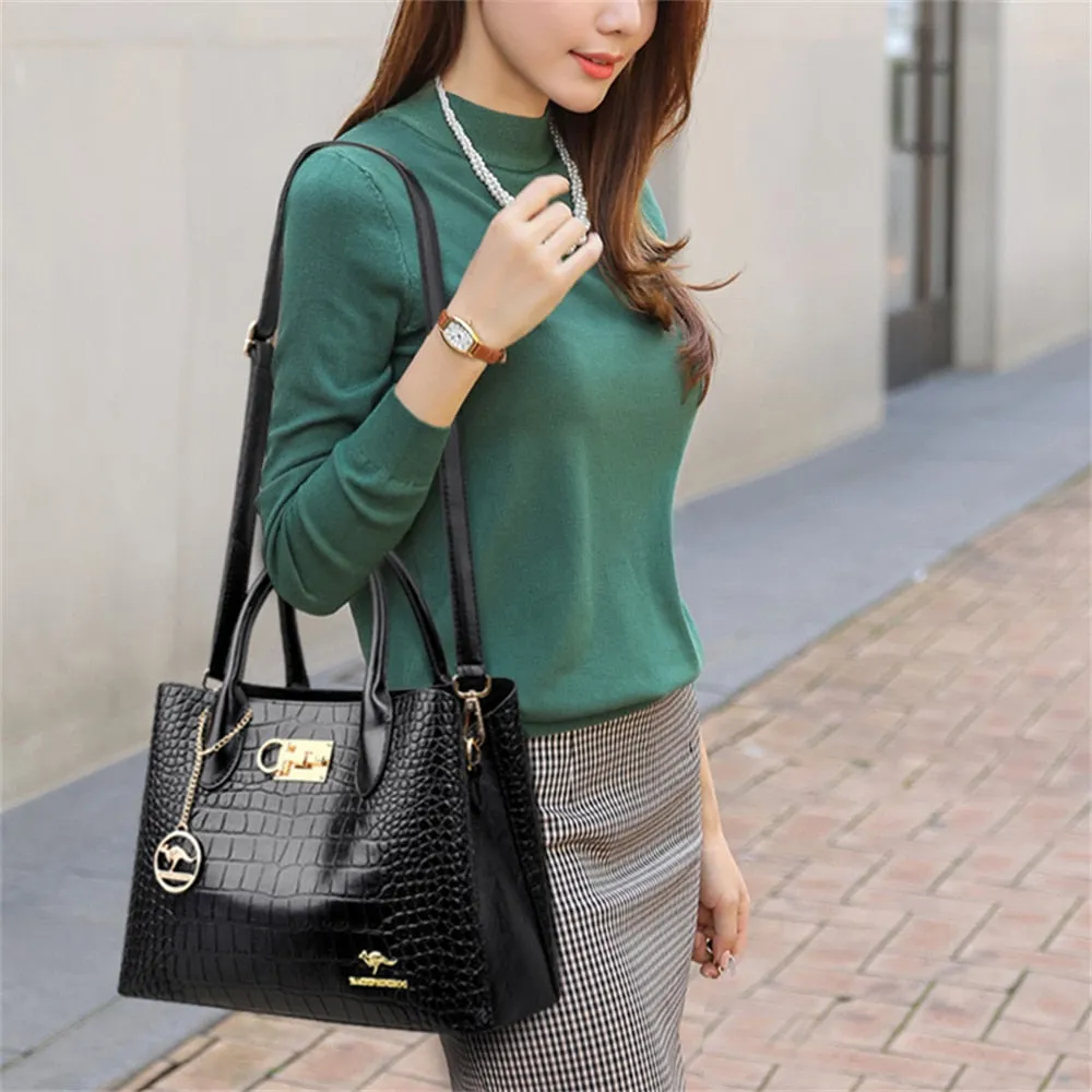 Solid Color Stone Women Handbag Crossbody