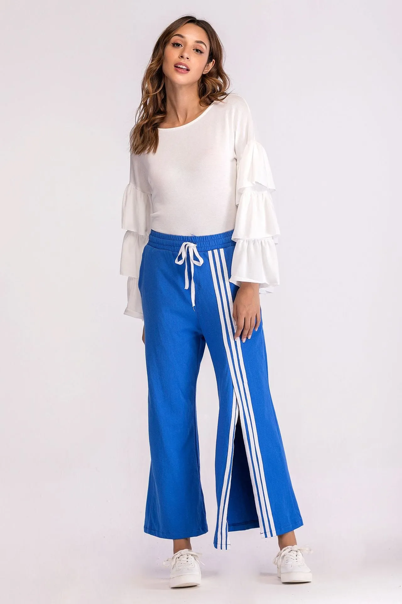 Spring New Women's Casual Pants Split Fork Wide Leg Casual Pants