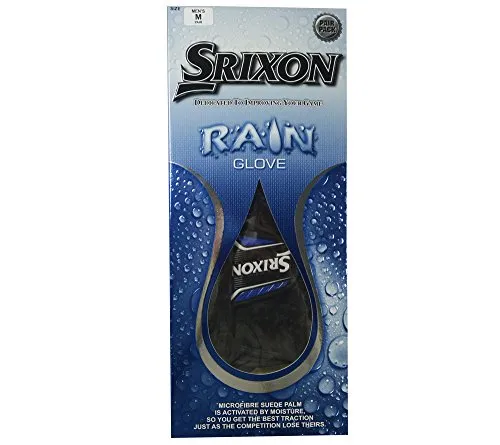 Srixon Rain Glove (Pair), Black, Medium