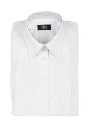 Standard Collar, Pleated Front Tuxedo Dress Shirt