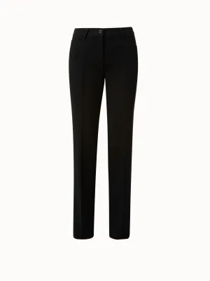 Straight Wool Double-Face Pants